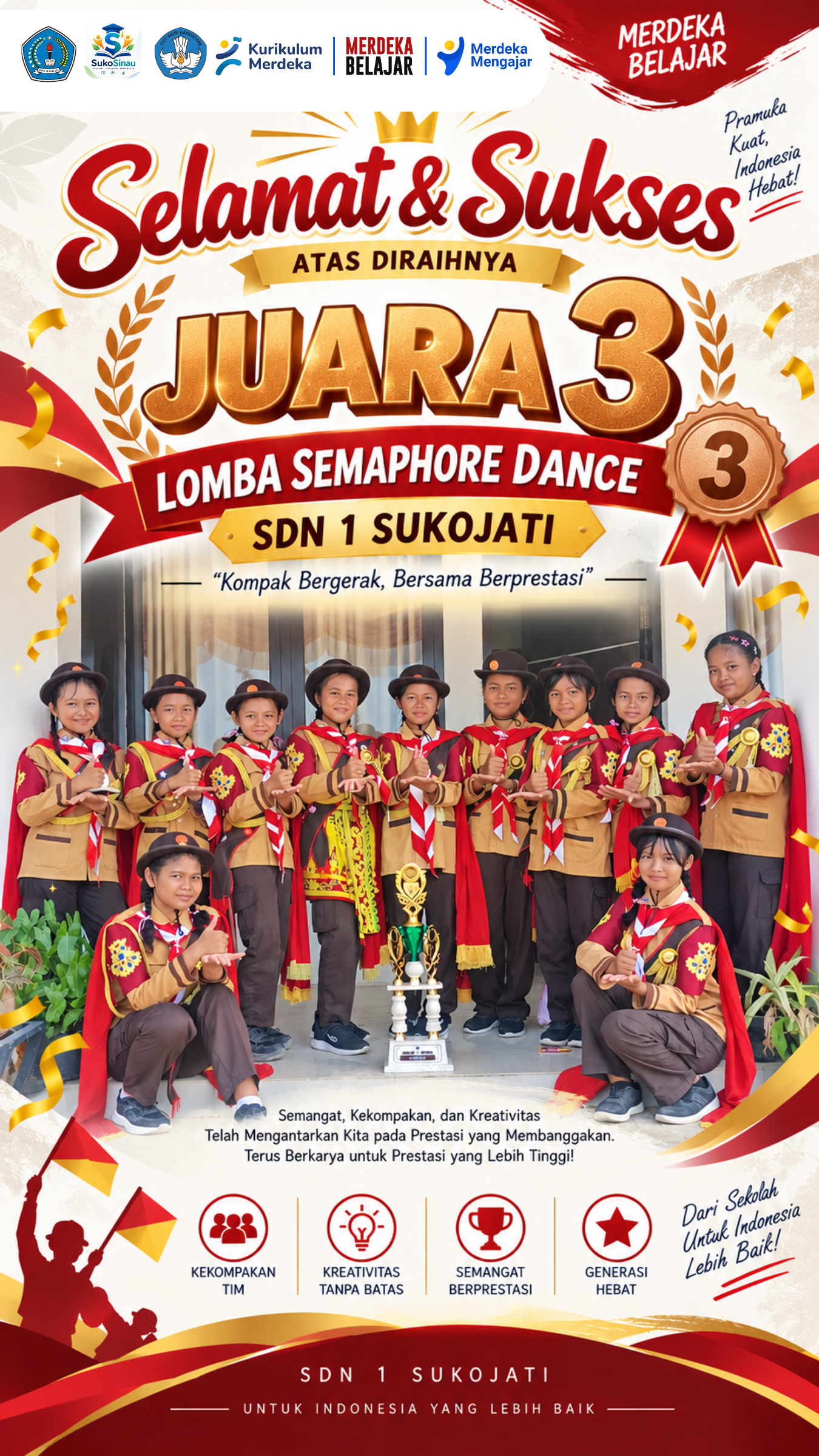 🏆 SDN 1 Sukojati Raih Juara 3 Lomba Semaphore Dance