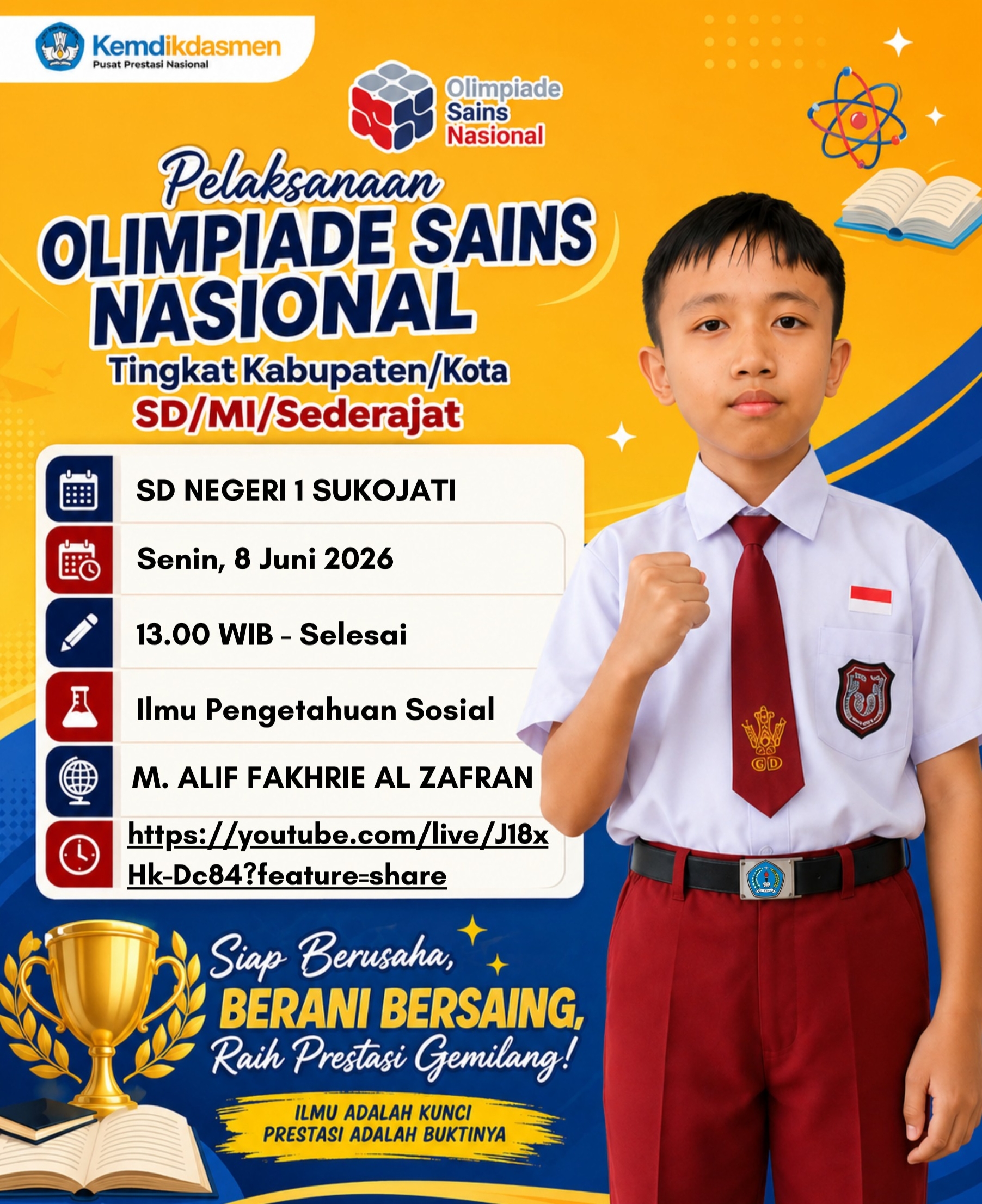 Siswa SDN 1 Sukojati Ikuti Olimpiade Sains Nasional Tingkat Kabupaten